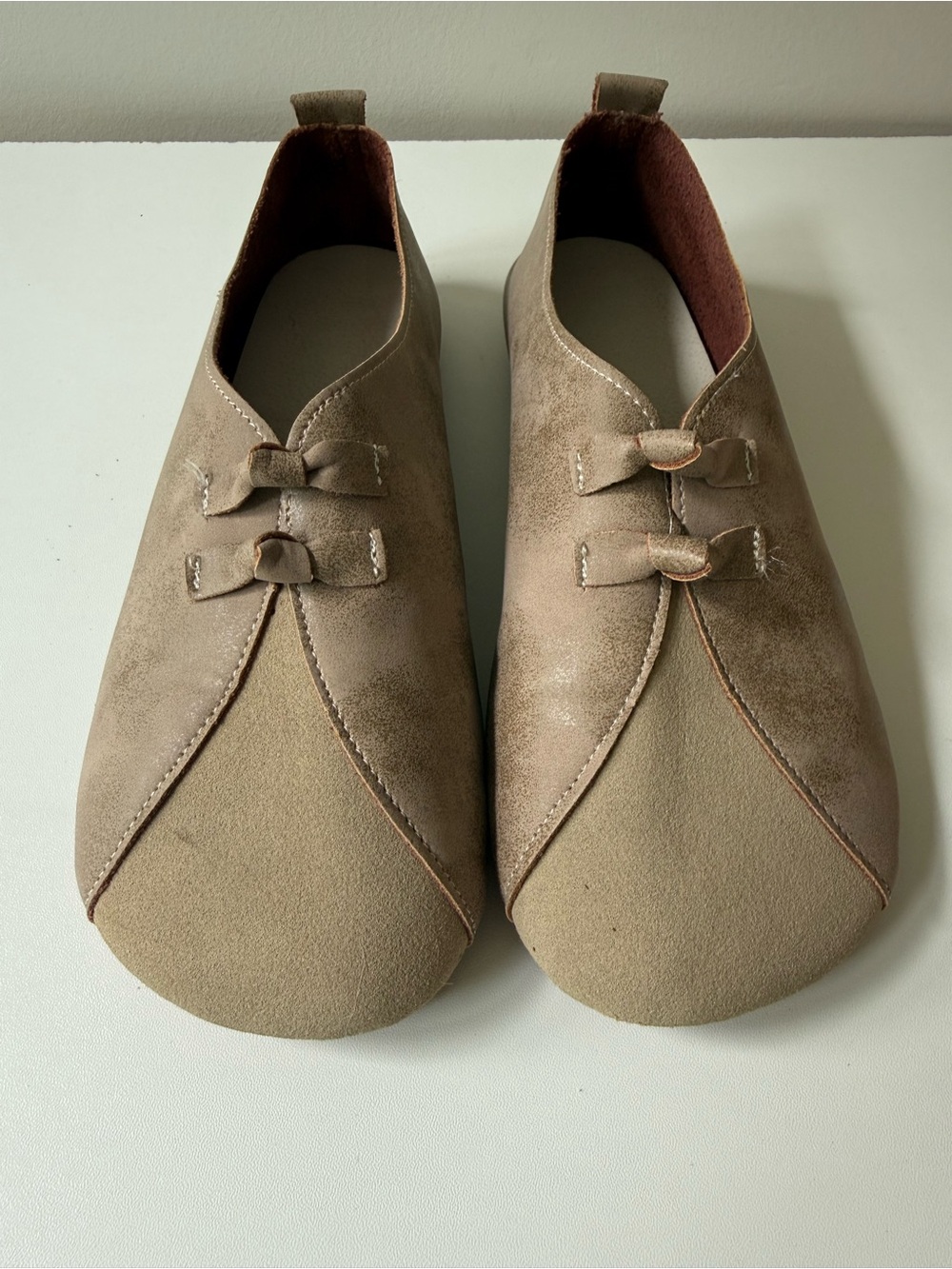 Suede Slip-On Casual Shoes in Taupe